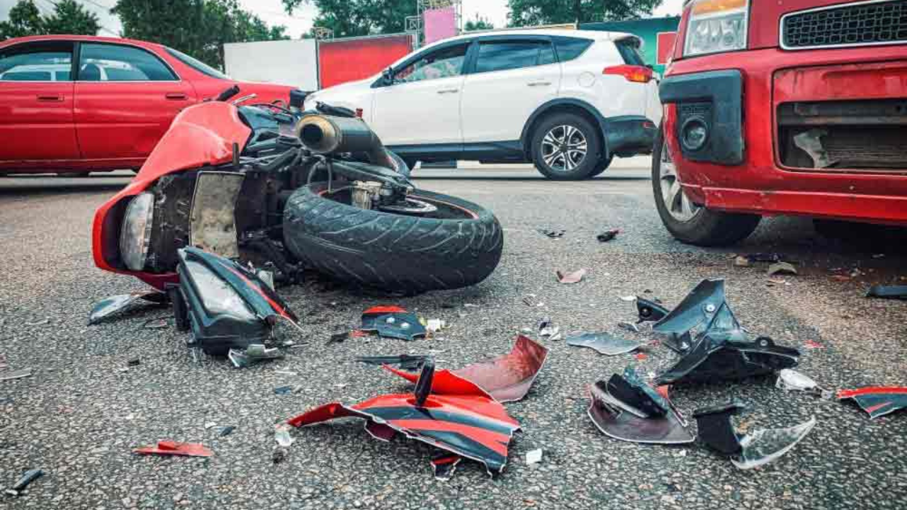 Moto siniestrada