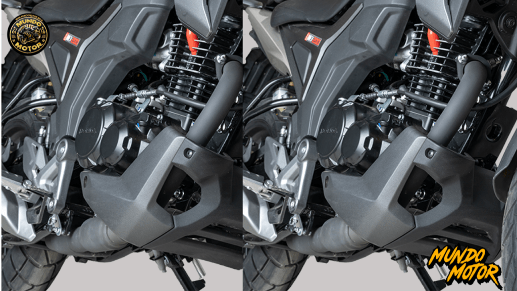 Detalle motor y chasis Honda NX200 India, posible NX190 2.0 Colombia. Imagen Mundo Motor