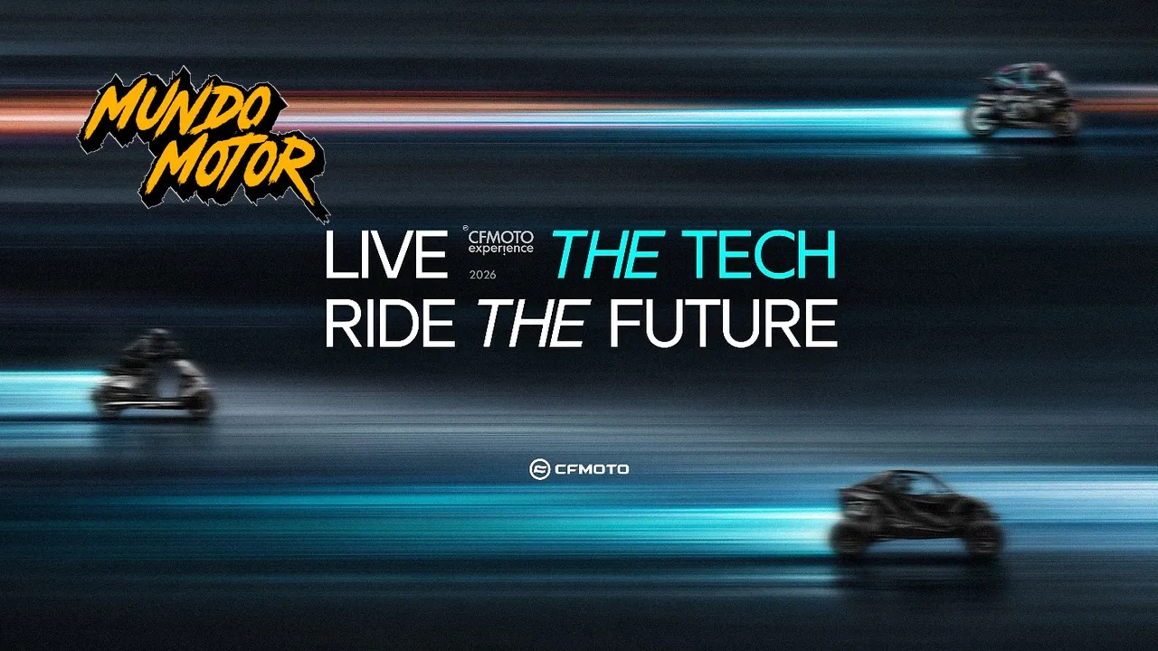 Imagen oficial de la CFMOTO Experience 2026 con el lema Live the Tech Ride the Future