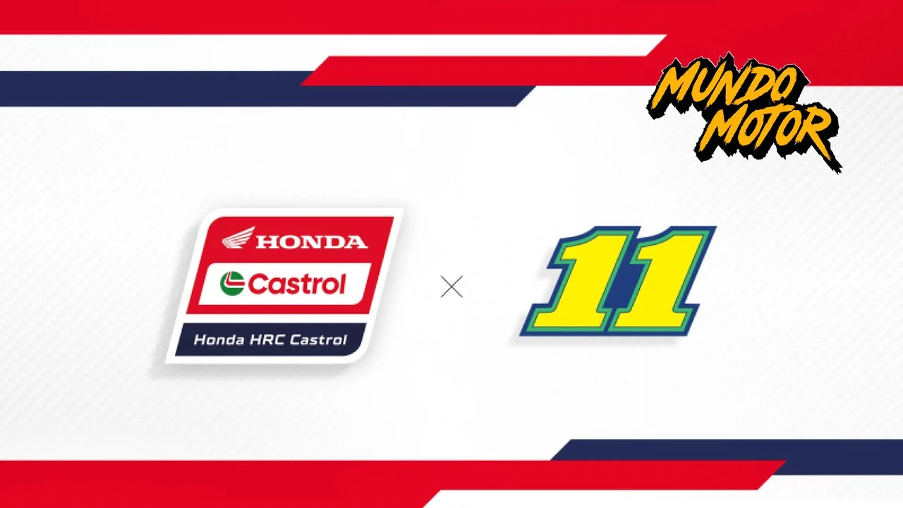 Gráfica oficial de Honda HRC Castrol con el número 11 de Diogo Moreira, piloto brasileño del equipo de fábrica en MotoGP 2027